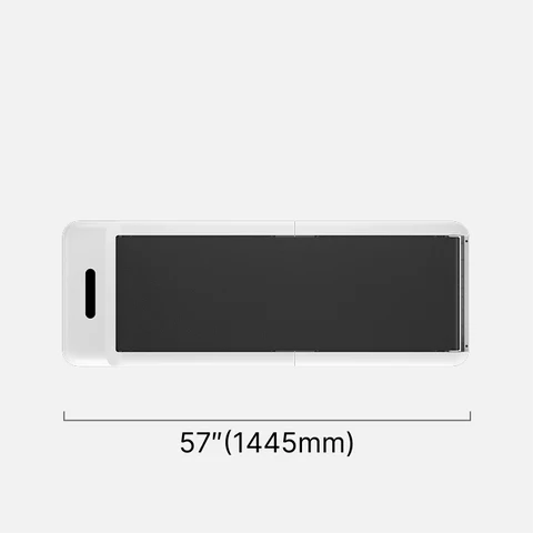 Movaped C2 walking pad top view dimensions showing full length and deck size