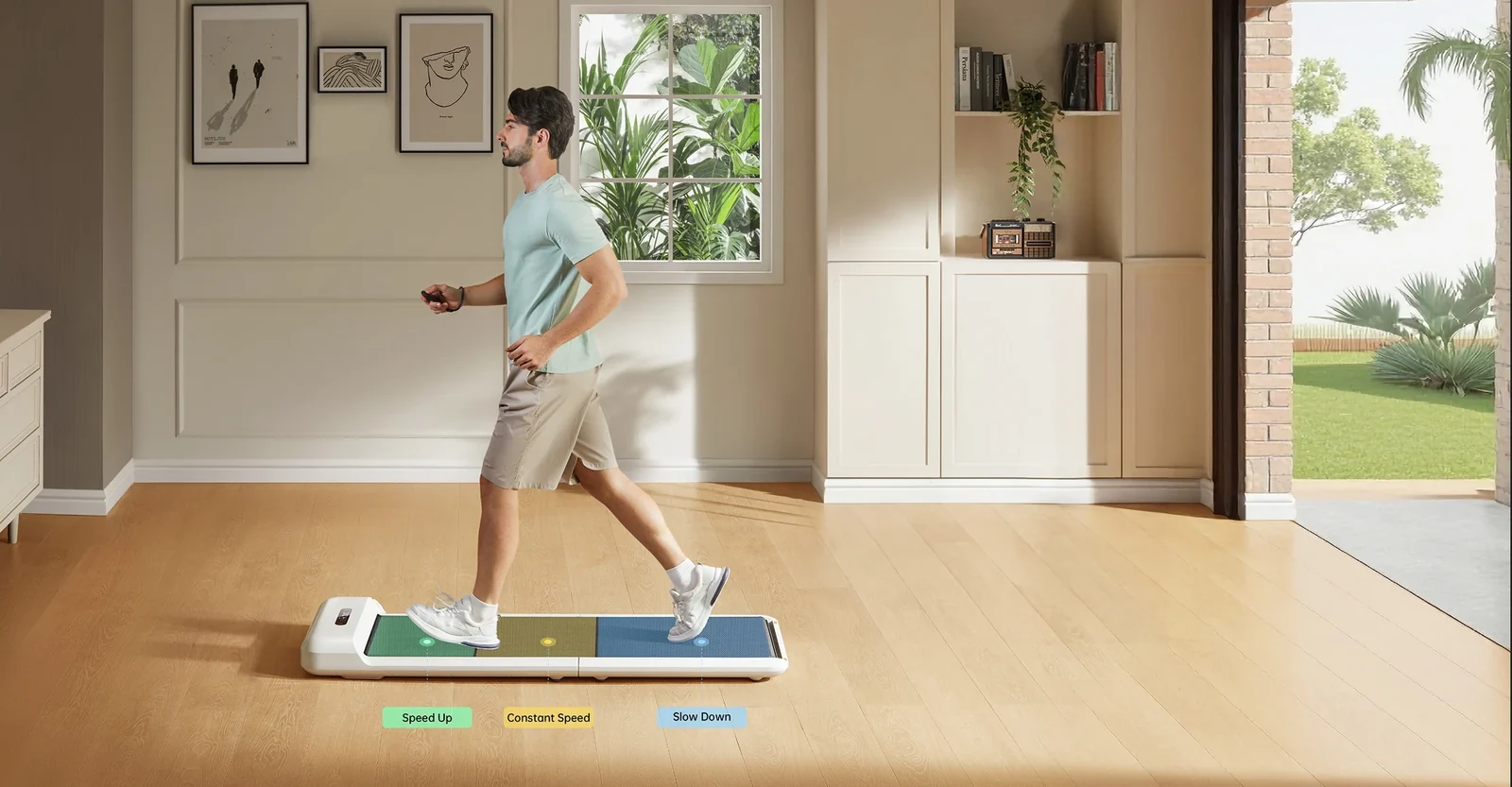 Movaped C2 walking pad FootSense control adjusts speed based on walking position