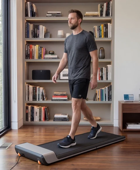 Movaped P1 treadmill used in living room for everyday walking routine